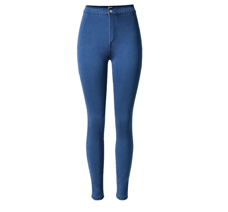 Denim Jeans Womens Hot High Waist Slim Fit Skinny Women Pencil Pants Fashion New Elastic Plain Color Plus Size Casual Jeans