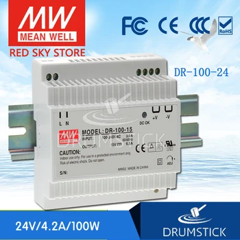 Original MEAN WELL DR-100-24 24V 4.2A meanwell DR-100 100.8W Single Output Industrial DIN Rail Power Supply