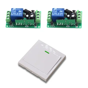 New DC9V 12V 24V 1CH Remote Control Switch 2 Receiver and Wall Transmitter Learning Code Momentary Toggle Latched Adjusted