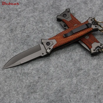 Dcbear Folding Knives With Rosewood Handle 57HRC 5Cr13Mov Blade Camping Hunting Tactical Outdoor Survival Knives Tools