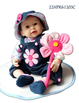 Wholesale 55cm silicone-reborn-baby-dolls cute baby toys doll children gift boneca reborn