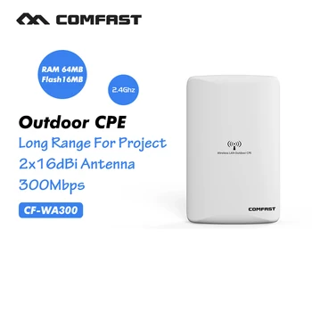 2.4GHz outdoor CPE bridge 300Mbps long range Signal Booster extender 1-5km Wireless AP dual 16dbi outdoor wifi repeater CF-WA300