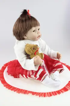 22inch 55cm Silicone baby reborn dolls, lifelike doll reborn babies toys for girl princess gift brinquedos for childs