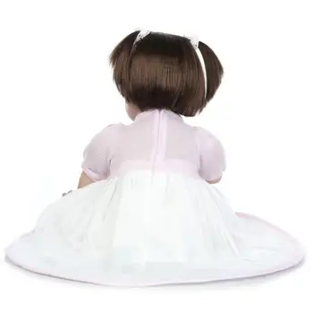 Lovely 22 inch girl doll reborn /silicone-reborn-babies	bonecas brinquedo menina children birthday gift