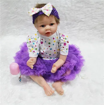 55cm lovely baby reborn doll toys play house toys for kid , girl bonecas brinquedos silicone reborn babies