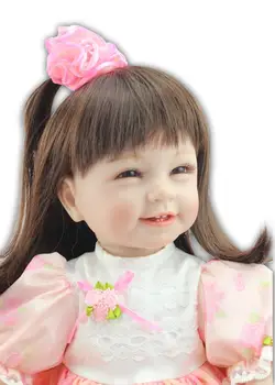 22'' real bebe princess reborn bonecas handmade Lifelike slicone Reborn Baby Dolls fake newborn baby doll gif for kids