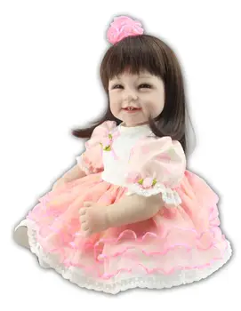 22'' real bebe princess reborn bonecas handmade Lifelike slicone Reborn Baby Dolls fake newborn baby doll gif for kids