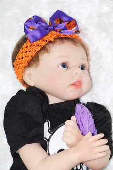55cm bebe doll reborn Silicone Reborn babies soft cotton body Handmade Realistic Baby Dolls girls xmas gift bonecas
