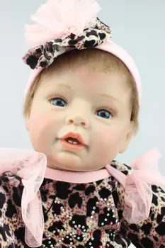 55cm New Silicone Reborn Baby Doll Toys Lifelike Handmade Baby Dolls With Nipple Baby Home Doll With Mohair Play House