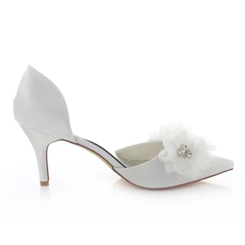 Middle Heel Rhinestone Wedding Shoes Cut-out Summer Sandals Slingback Chunky Heel Lady Dress Sandals Plus Size