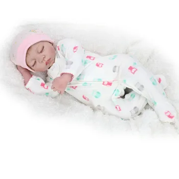 Lifelike silicone reborn baby dolls 55CM size closed eyes baby doll toys birthday gift