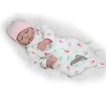 Lifelike silicone reborn baby dolls 55CM size closed eyes baby doll toys birthday gift