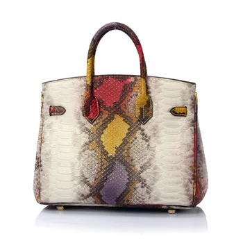 2016 New Casual Snake Pattern Women Handbag Serpentine Fashion Shoulder Bag Luxury Brand Designer Bag Female Genuine Leather