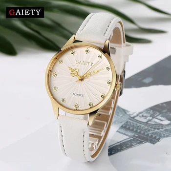 Fashion Casual Women Watches Top Brand Luxury Leather Business Quartz-Watch Women Wristwatch Classic Rose Gold Watch G115
