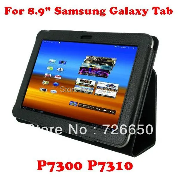 New Leather Stand Cover Case for Samsung Galaxy Tab 8.9 GT P7300 P7310 Black + Free Screen Protector