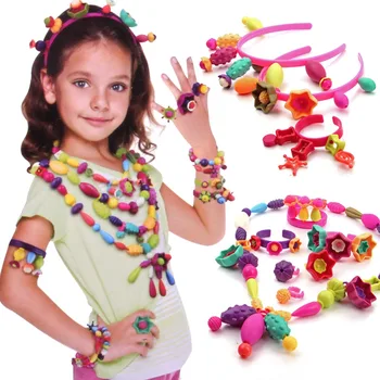 600 pcs Pop Bead Pearl Diy Building Blocks Jewelry Accessories Arty Set Toys for 2016 children Kids Intelligence Education Gift