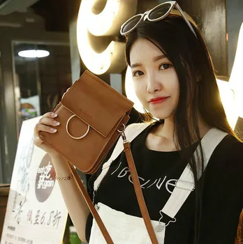 2016 PU Leather Handbags Women's Mini phone bag Sweet girl cute wild shoulder bag Retro style Female bag Wallet