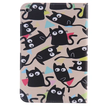 For Apple iPad 7 6 5 4 3 2 Cute Cat PU Leather Stand Case Tablet Back Cover for Apple iPad air 3 2 1 iPad Mini 4 3 2 1 Case