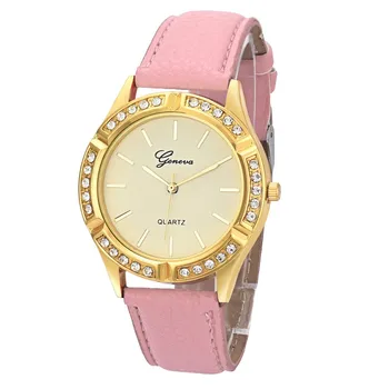 Feitong Geneva Fashion Dress Watches Women Casual Diamond PU Leather Quartz Wrist Watch relogio feminino reloj mujer 2017 Clock