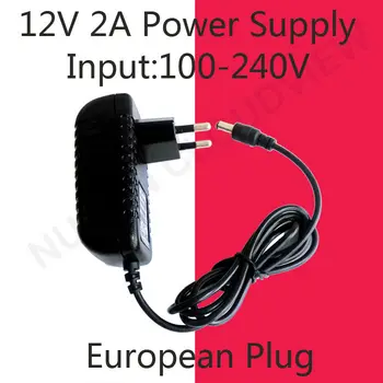 Hot 12V2A Power supply adapter EU European plug for CCTV camera IP camera and DVR,AC100-240V to DC12V2A Converter