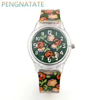 WILLIS Brand Women Retro Rose Flowers Watches Silicone Clock Watch Ladies Fashion Dress Quartz Waterproof Watches PENGNATATE