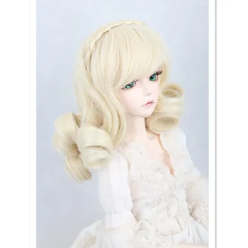 BJD Wig Synthetic Doll Hair for Dolls,Cute 1/3 1/4 Doll Hair Wigs Curly Hair Accessories for Dolls
