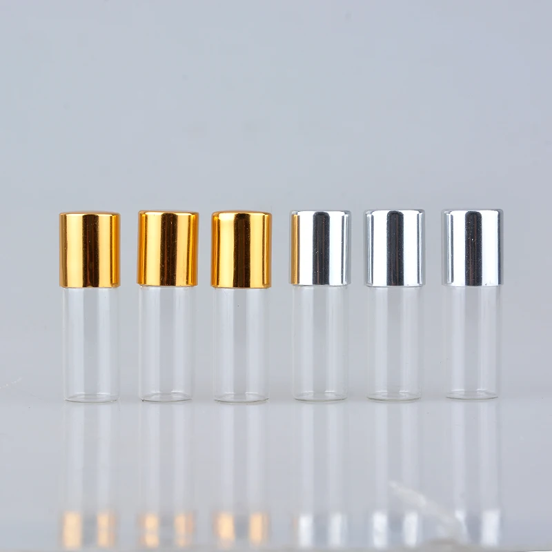 100Pieces/Lot 2ML Mini Travel Glass Roll on Bottle For Essential Oils Perfume Bottle Empty Cosmetic Containers For Oil Sample