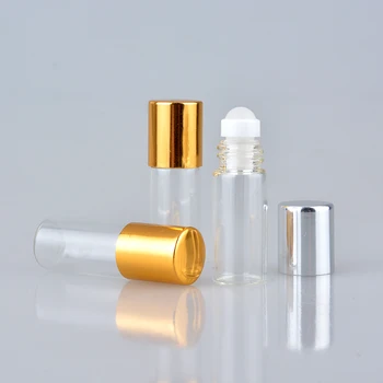 100Pieces/Lot 2ML Mini Travel Glass Roll on Bottle For Essential Oils Perfume Bottle Empty Cosmetic Containers For Oil Sample