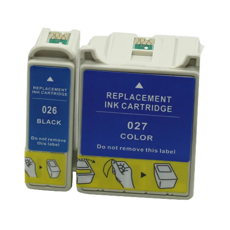 2pcs/Set T026 T027 Ink Cartridge For Epson Stylus C50 Stylus Photo 810 820 830 830U 925 935