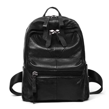 Hot Simple Solid Color Sheepskin Genuine Leather Shoulder Bag Backpack Girls Bag Women Bags Fashion Brand Design Sindermore