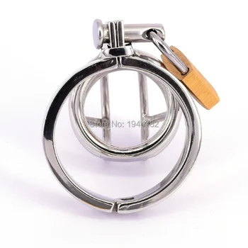 Male Chastity Device Stainless Steel Cock Short Cage Men's Virginity Lock, Small Chastity Belt Adult Game Sex Toys