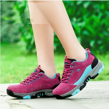 260338/Outdoor Hiking shoes women Breathable Anti-skid Windproof pink gray Trend Sports Sneakers