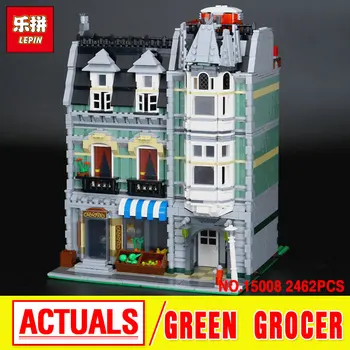 LEPIN 15008 2462Pcs Genuine New City Street Green Grocer Model Building Kit Blocks Bricks Toy Gift Compatible Funny Gift 10185
