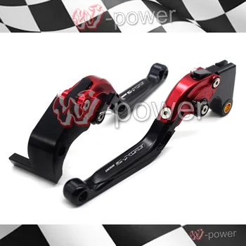 Motorcycle CNC Folding Extendable brake clutch lever logo GSX-S1000 fite For SUZUKI GSX-S 1000 GSX-1000F S-2016 black + red