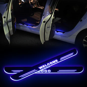 OKY LED Moving Door Scuf Car-styling Automo Flashing Door Sill Plate Pedals Lighting Auto Part Running Boards Lamp For All Car