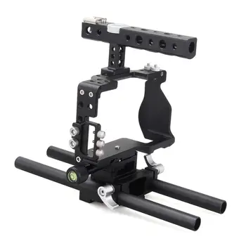 Fotopal Aluminum Alloy DSLR Video Camera Cage Handle Grip Stabilizer Kit for Sony A6000 A6300 A6500 camera