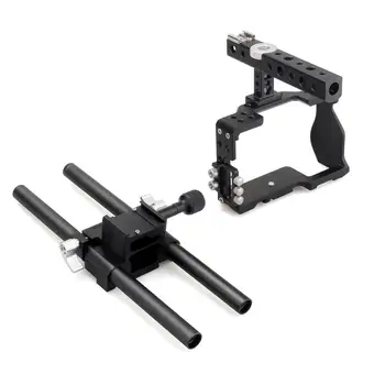 Fotopal Aluminum Alloy DSLR Video Camera Cage Handle Grip Stabilizer Kit for Sony A6000 A6300 A6500 camera