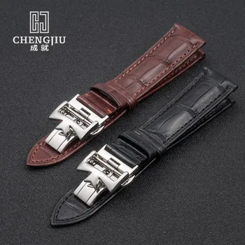 19 20 21 22mm Crocodile Leather Strap For Vacheron Constantin/Melisa/Longines Watchband Wrist Bracelet Montre Band Men Butterfly