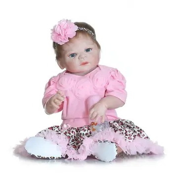 58cm full silicone reborn baby doll toys gender Girl Lifelike reborn bonecas de silicone Doll Bonecas brithday Kids Xmas gifts