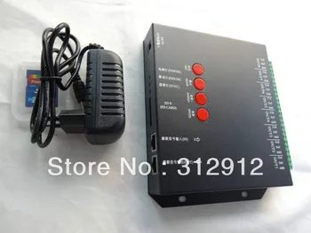 8 port off-line T-8000C led sd card pixel controller,SPI(TTL)signal output,can control max 1024*8ports=8192pixels