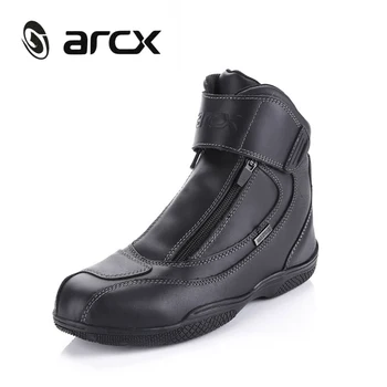 ARCX Motorcycle Boots Genuine Leather Waterproof Street Moto Racing Boots Motorbike Chopper Cruiser Touring Riding Shoes