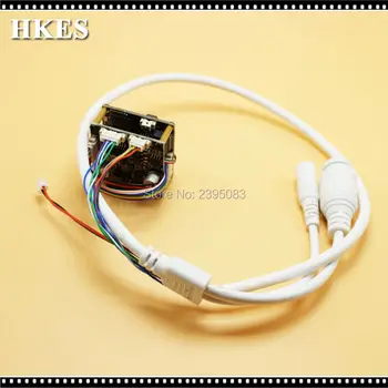 HKES Wholesale 12pcs/lot 2MP Security CCTV Mini POE IP Camera Module with RJ45 Port Cable and 3.7mm Lens