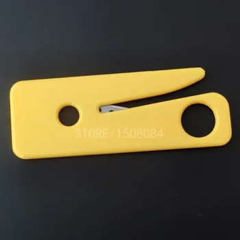 50Pcs Seatbelt Cutter Seat Belt Cutter Safety Knife Yellow Car Rescue Kit Outdoor Survival Tools