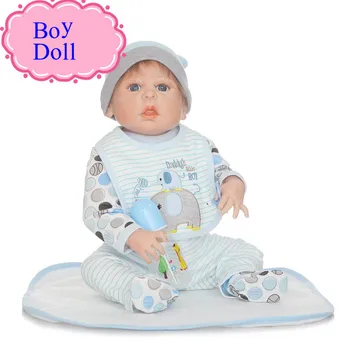 Blue/Brown Eyes Whole Silicone Reborn Baby Dolls 57cm Reborn Doll Can Bath With Kids About 22 Inch Bonecas Bebes Reborn Silicone