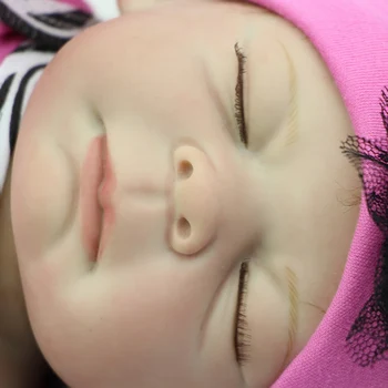 Lovely Rooted Mohair Reborn Baby Dolls 20 Inch 50 cm Newborn Silicone Vinyl Alive Babies Toy With Closed Eyes Kids Birthday Gift