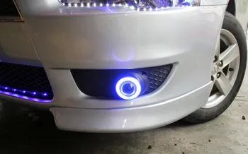 Car Angel Eye daytime running light + halogen Fog Light Projector Lens and fog lamp case for Mitsubishi Lancer EX 2008-2012
