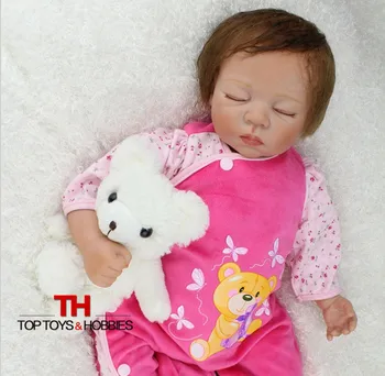 55 cm Soft Silicone Reborn Babies Dolls Lifelike Sleep Newborn Dolls With Clothes for Kids Toy