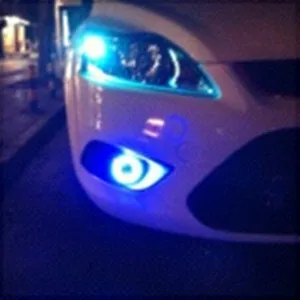 EOsuns Innovative COB angel eye led daytime running light DRL + halogen Fog Light + Projector Lens for ford focus sedan