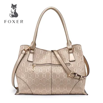 FOXER New women genuine leather bag designers brands fashion chain women leather tote Leisure wild shoulder bag