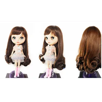 High-temperature Wire Curly Hair Brown Wigs for Dolls,Doll Accessories BJD Doll Wigs,Lovely Synthetic Hair for Dolls